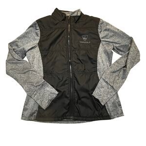 Topgolf Employee Hybrid Jacket Black Gray Full Zip Athletic Golf Layer Women M